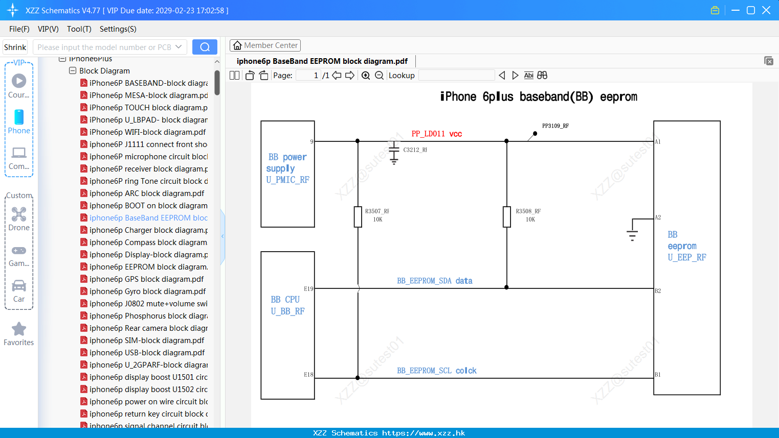 Iphone6p BaseBand EEPROM Block Diagram